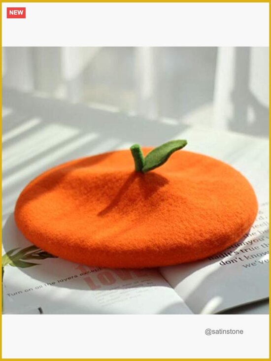 Wool Beret Hat Painter Cap Cute Fruit Print Accessory main image 6